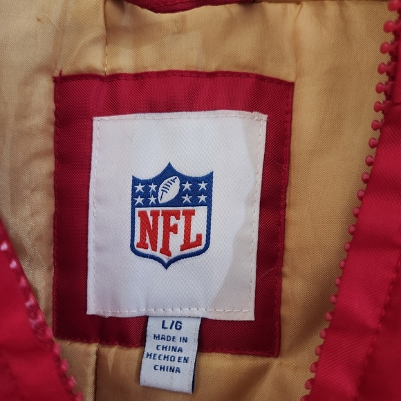 Authentic NFL Apparel, San FRANCISCO 49ers Zip Hoodie Jacket, Red, Mens Large - Picture 10 of 12